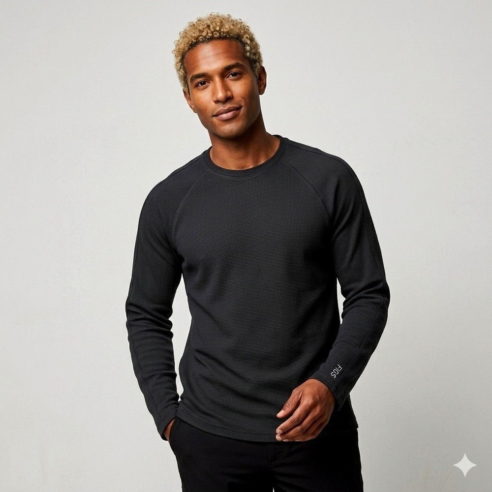 NWOT FIGS Mens XL Black Waffle Underscrub Technical Collection 1000787